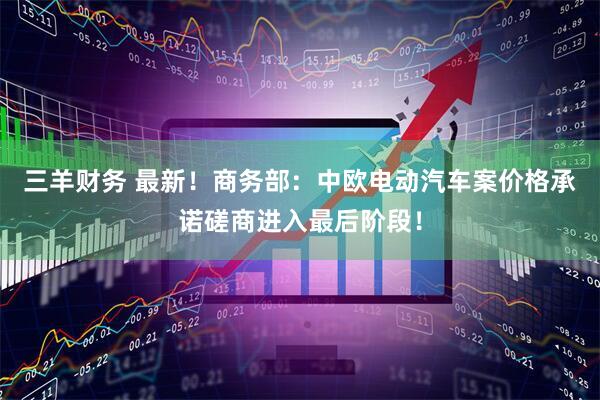 三羊财务 最新！商务部：中欧电动汽车案价格承诺磋商进入最后阶段！